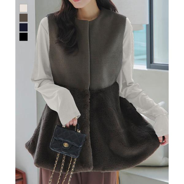 KOBE LETTUCE ベスト ファーベスト ペプラム 40代 50代 30代