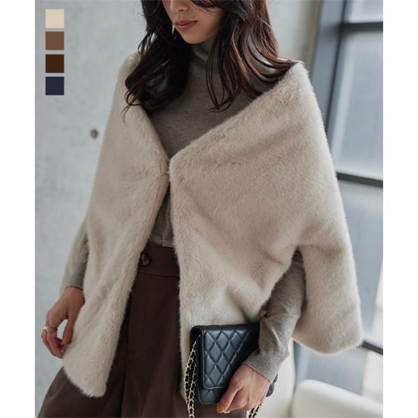【12/15まで】MAISON MARBLE♡ファーバニーケープコート KOBE LETTUCE（神戸レタス） コート レディース 冬 秋 ファー ケープ