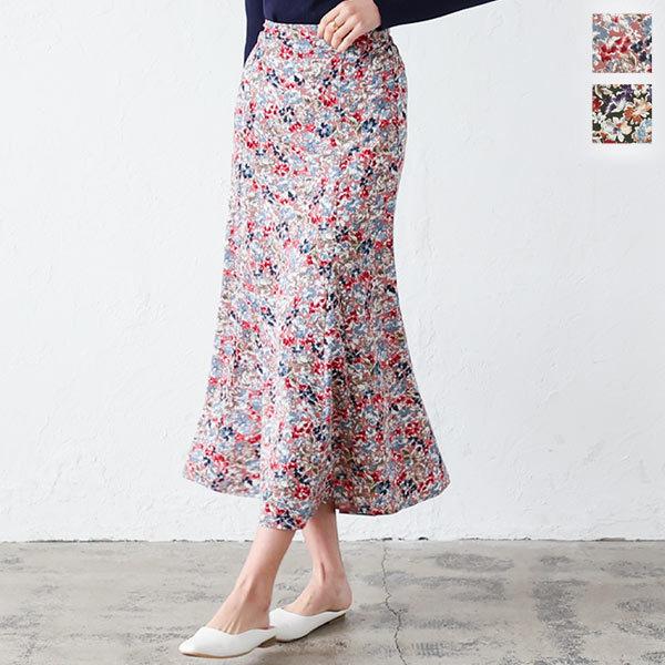 KOBE LETTUCE スカート レディース ロング 冬 花柄 マーメイドスカート
