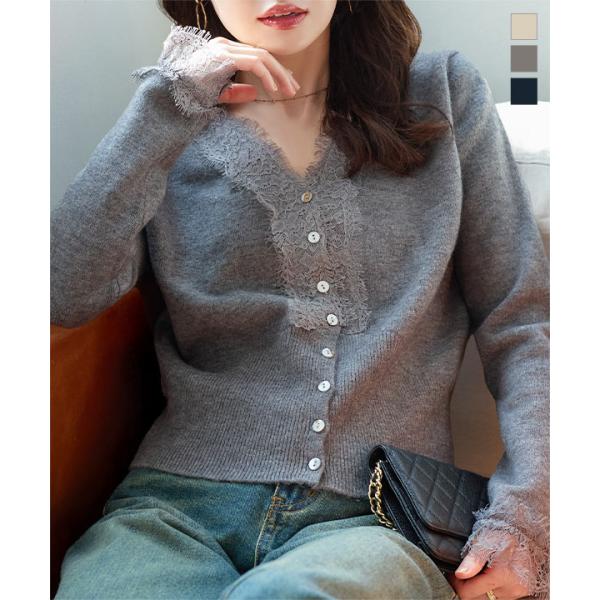 KOBE LETTUCE（神戸レタス） カーディガン レディース きれいめ ニット