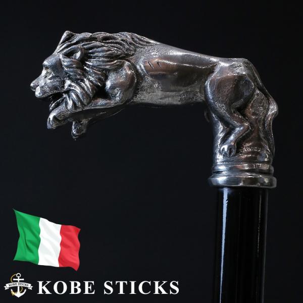 【特徴】アンティーク調シルバーの輝きを楽しむ イタリア職人によるピューター製ステッキ（ジャンプするライオン）・金・銀に次ぐ高価で貴重な金属「錫」…その錫を90％以上使った合金が「ピューター」 ・このステッキは、ピューター専門の工芸家が、全て...