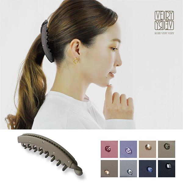 バナナクリップ ☆ ロング 爪あり 大きめ マット ラインストーン くすみカラー ヘアクリップ しっかり 落ちない 毛量 多い 髪留め 多毛 まとめ髪 髪 ゴム