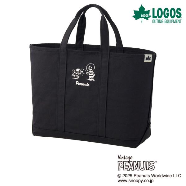LOGOS ロゴス SNOOPY（PEANUTS 75years) トートバッグ（ブラック