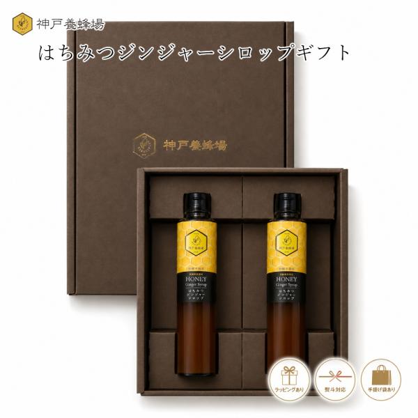 【ギフト箱入り】高知県産生姜×はちみつジンジャーシロップ2本セット 240g×2｜辛口 無添加 温活 お中元 お歳暮 敬老の日 送料無料