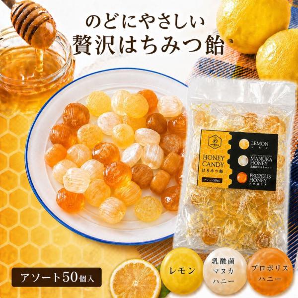 はちみつ 飴 アソート セット お試し キャンデー マヌカハニー レモン 乳酸菌 キャンディ 50個入り 個包装 蜂蜜飴 のど飴