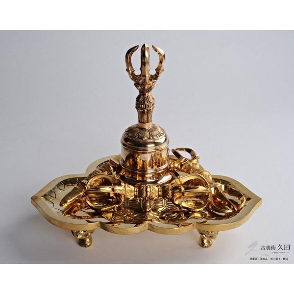 流】仏教美術 密教法具 銅製金剛盤 KG586 オンライン 流】仏教美術