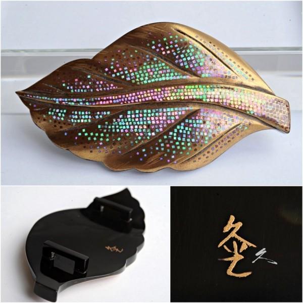 鼈甲帯留白甲スクエアあ4本鼈甲着物和装浴衣伝統工芸品べっ甲