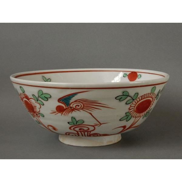 1280  道八　赤絵　菓子鉢　時代物　骨董品 六代 高橋(華中亭) 道八 倣呉洲赤絵福字 鉢 菓子鉢 : 古美術植松