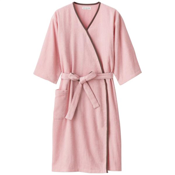 ■商品名／UCHINO ウチノ エアリータッチ レディースバスローブ ピンクL ■外箱サイズ／27.5×40.5×5cm ■商品仕様／バスローブ1着・綿100％ ■生産国／タイ製 ■本体数／1