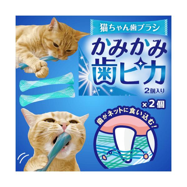 猫 おもちゃ 猫おもちゃ 猫 かむおもちゃ デンタルケア 歯垢除去 口臭予防 歯磨き おもちゃ ひとり遊び 猫ちゃん歯ブラシ かみかみ歯ピカ 2個入り×２個セットお得な２個セットオーラルケアの新習慣！・遊んで楽しく歯磨きができる猫ちゃん歯ブ...