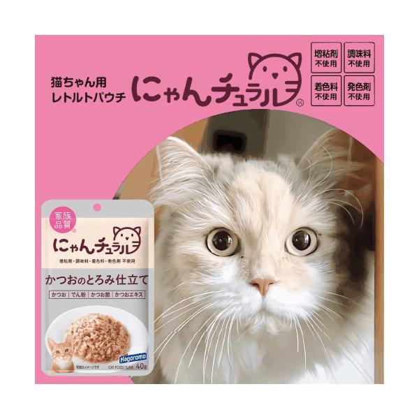 他サイト： キャットフード ウェット 猫 ウェットフード 猫パウチ 12 お徳用 はごろもフーズ 無添加 にゃんチュラルパウチ かつおのとろみ仕立て 40g12袋の商品画像