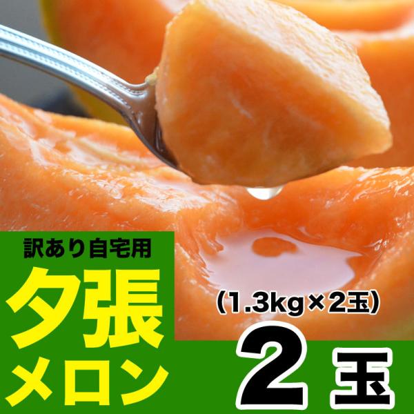 夕張メロン 訳あり 約1.3kg×2玉 (7月中旬前後頃より順次発送) (玉数指定不可/収穫次第出荷/お届け日指定不可/選択無効/キャンセル不可/不在注意)