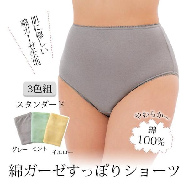 レディース 下着 ショーツ パンツ セット グレー ミント イエロー 綿