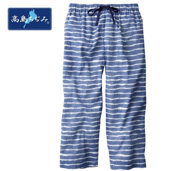 夏 7分丈 すててこ 外出 パンツ レディース 部屋着 高島ちぢみ ポケット付ゆったりステテコ女性用 波ボーダー Buyee Servis Zakupok Tretim Licom Buyee Pokupajte Iz Yaponii