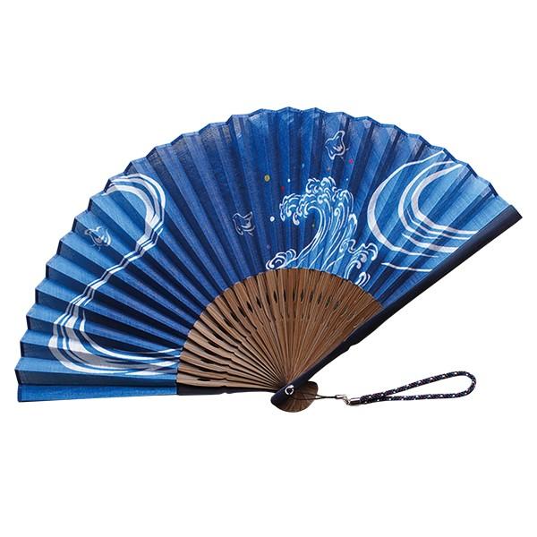 扇子 メンズ 男性用 紳士扇子 和装小物 京都 うちわ 着物 浴衣 おしゃれ 舞扇堂 吉祥七色扇子 扇子袋セット 波千鳥 紺 Y 92 こだわり雑貨本舗 通販 Yahoo ショッピング