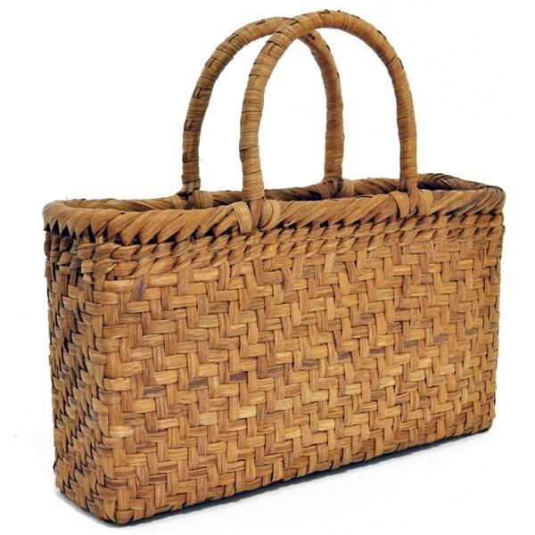 かごバッグ　新品　山葡萄 保存袋付き￼ 未使用　手作り バッグ 国産山葡萄 手作り かごバッグ 網代編み A4サイズ適応