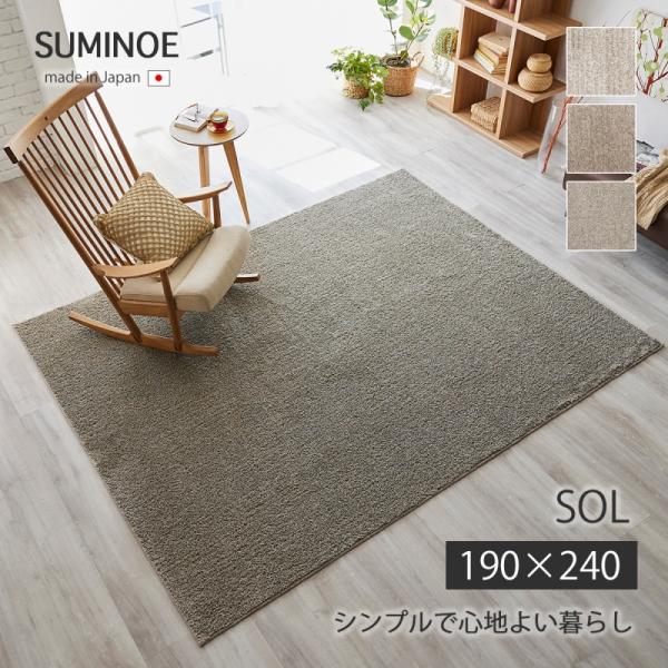 スミノエ マット カーペット 敷物 ラグ ソル22AW 190×240 ソル 22AW
