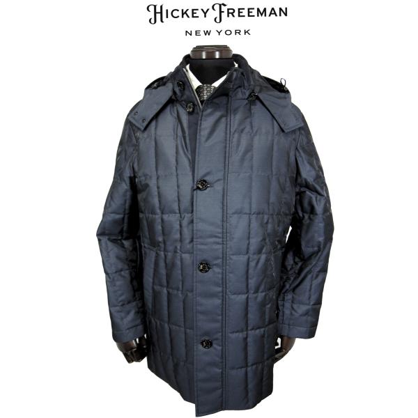 ヒッキーフリーマン カシミヤニット ジャケット コート 黒 ミドル丈 無地 L