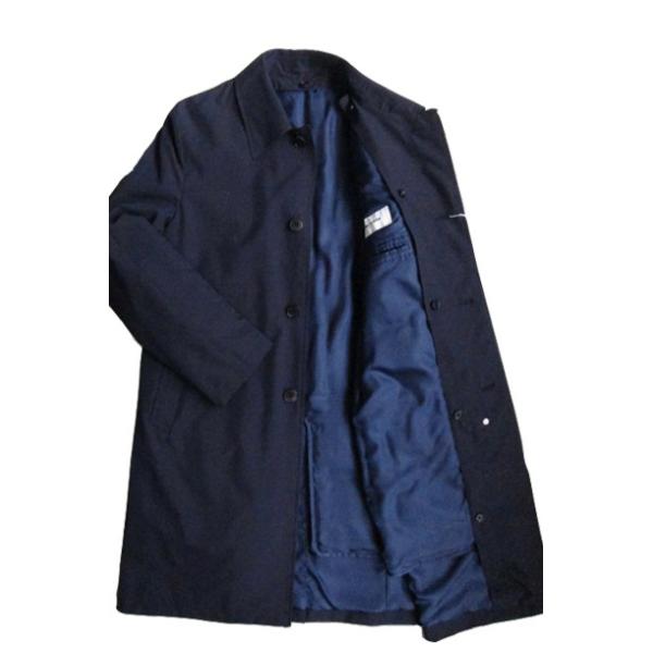 1年保証 のミラショーン メンズファッション メンズコートダウン ステンカラーコート シルク100 ネイビー 48 L シニア シルク100 ミドルコート 46 M 50 Ll K844 Ed こだわり工房
