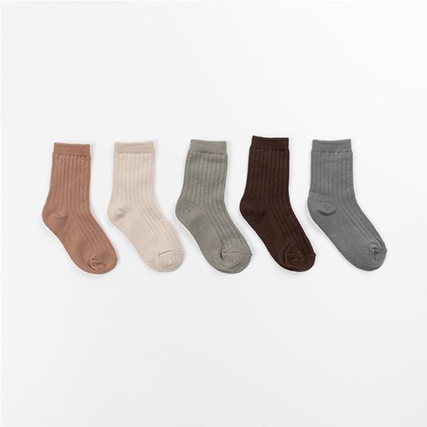 リブ ソックス 靴下 オリジナル商品 5color 5点1セット キッズ 女の子 男の子 シンプル 韓国子供服 子供時代 Sサイズのみ滑り止め付き 3001 子供時代ヤフー店 通販 Yahoo ショッピング