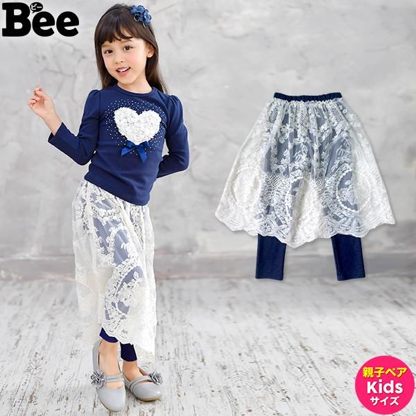 デニム風レギパン付きレーススカート 韓国子供服 Bee カジュアル キッズ 女の子 レギンス レース 春 夏 90 100 110 1 130 140 ボトムス b 子供服bee 通販 Yahoo ショッピング