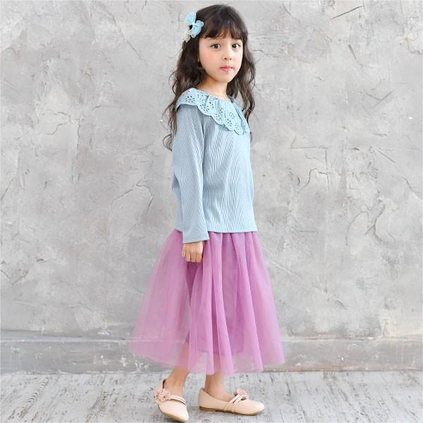 スカート 韓国子供服 Bee カジュアル キッズ 女の子 チュール ...