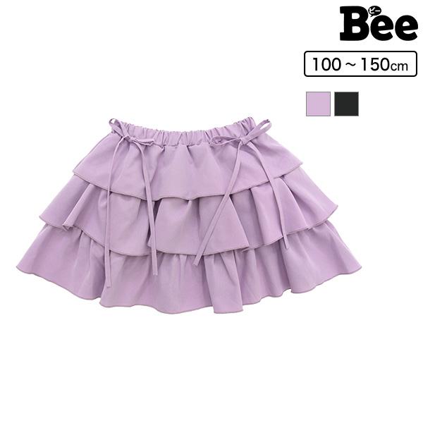 【25年AW新作】フリルスカート リボンスカート 子供服 キッズ ジュニア 女の子 無地 シンプル 100cm 110cm 120cm 130cm 140cm 150cm