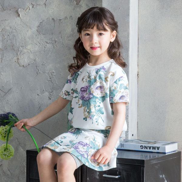 総柄セットアップ 韓国子供服 キッズ 女の子 春 夏 ルームウェア 90 100 110 1 130 140 Saa 子供服bee 通販 Yahoo ショッピング