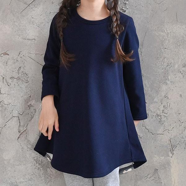 韓国子供服 ワンピース 長袖 スタンダード 長袖ワンピース 裏起毛 韓国子供服 Bee カジュアル キッズ 女の子 花 デイジー リボン Aライン 切り替え 秋 冬 100 110 1 130 140 150 代購幫