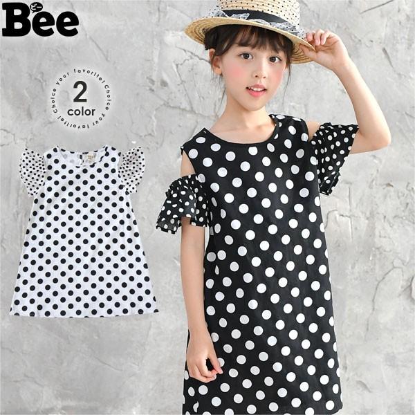 ワンピース 韓国子供服 Bee 女の子 キッズ 女の子 オフショル ドット レトロ 水玉 春 夏 100 110 1 130 140 150 Shh 子供服bee 通販 Yahoo ショッピング