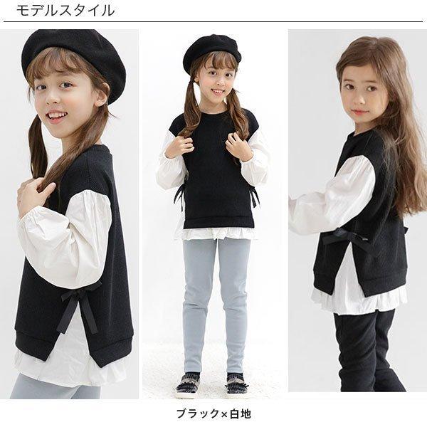レイヤード風トップス 韓国子供服 キッズ リボン Taa 子供服bee 通販 Yahoo ショッピング