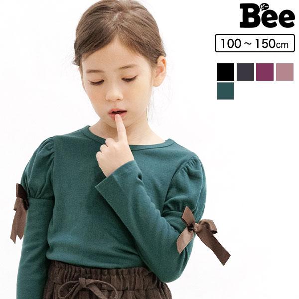 リボントップス 女の子 子供服 こども服 子ども服 キッズ 春 秋 冬 100 110 1 130 140 150 リボン 長袖 パフスリーブ Tas 子供服bee 通販 Yahoo ショッピング