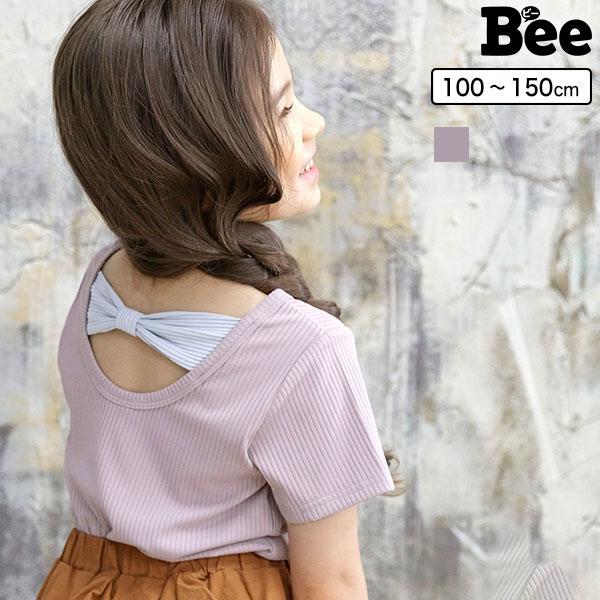 Bee des Bee 【クーポンで60％OFF】 バックリボントップス 半袖 子供服 