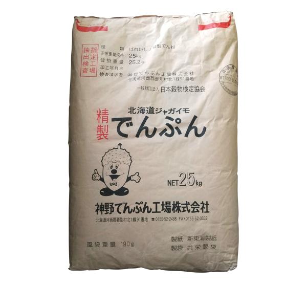 名称：神野でん粉原材料名：馬鈴薯内容量：２５ｋｇ賞味期限：製造日より２年保存方法：直射日光を避け、常温で保存してください。販売者：株式会社コーエー商会福島県郡山市大槻町字古屋敷２７番遠藤ビル２号