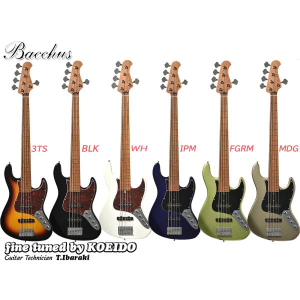 5弦ベース Bacchus WJB5-1DX-AC RSM/M 5弦 ベース初心者12点セット 【ヘッドホン