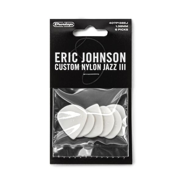 Dunlop 6枚入りプレイヤーズパック 407P138EJ ERIC JOHNSON CUSTOM NYLON JAZZ III PICK 1.38MM ピック6枚セット (定型郵便発送) エリックジョンソン