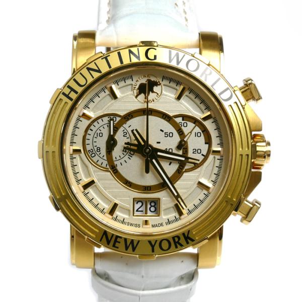 HUNTING WORLD ハンティングワールド イリス クロノグラフ 腕時計 電池