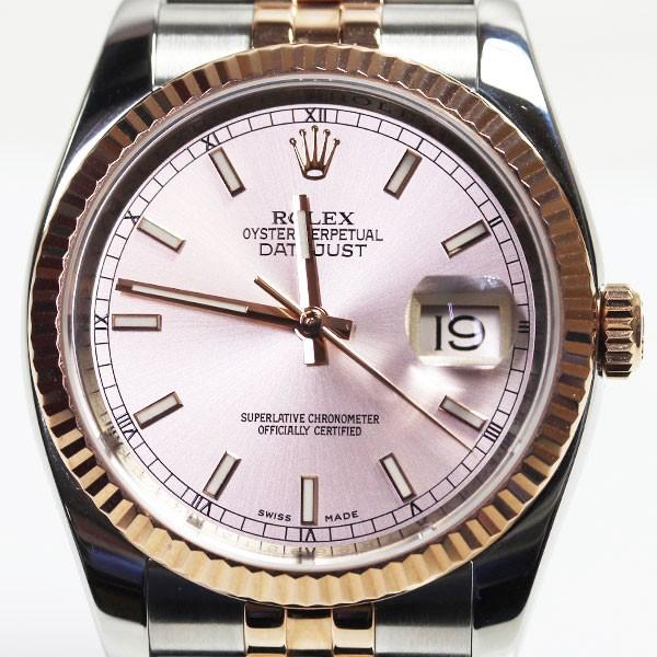 ロレックス Rolex デイトジャスト メンズ 腕時計 オートマチック 自動巻き ランダム ピンク文字盤 ピンクゴールド Ss 質屋出品 Mt1536 中古 29 1779 古恵良販売 通販 Yahoo ショッピング