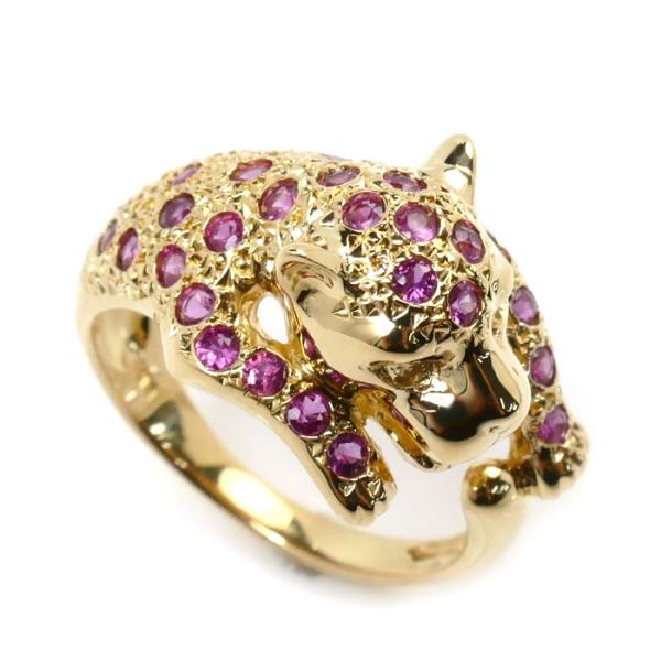 K18YG イエローゴールド パンサー リング・指輪 ルビー