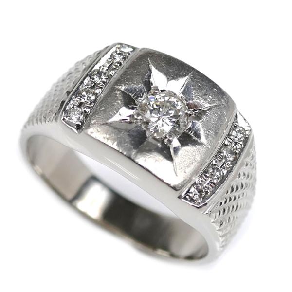 Pt900プラチナ リング・指輪 ダイヤモンド0.30ct/0.12ct 21号