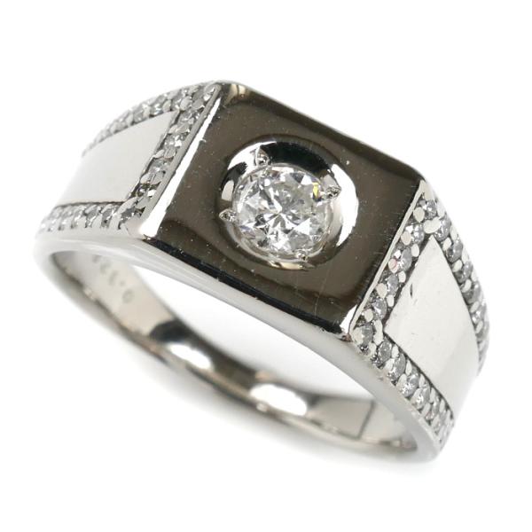 Pt900プラチナ リング・指輪 ダイヤモンド0.32ct/0.39ct 18号 13.1g