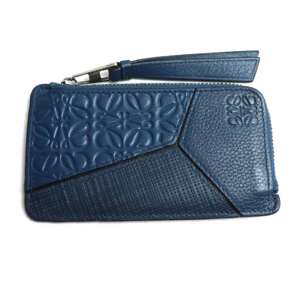 美品 ロエベ リピートアナグラム クッキー ケース ブルー 廃盤品 LOEWE（ロエベ） リピートアナグラム パズル フラグメントケース