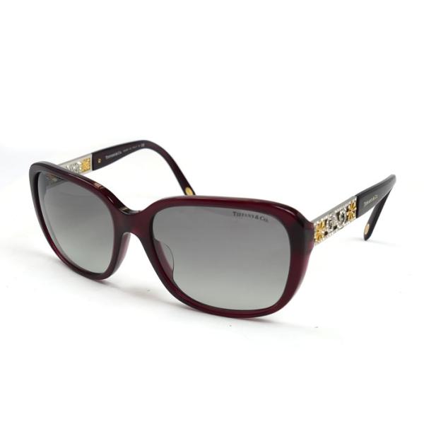 TIFFANY&Co. ティファニー サングラス ワインレッド グレーグラデーション TF4120BF 8003/3C レディース 57□17 140 2N【中古】 koera_er25-0827-11
