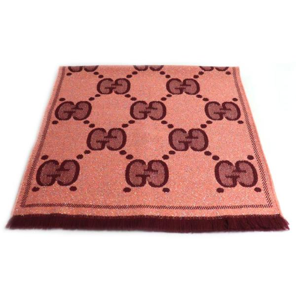 GUCCI 598993 レディース　マフラー GUCCI（グッチ） GGウール ラメ ジャカード スカーフ ロゴ マフラー