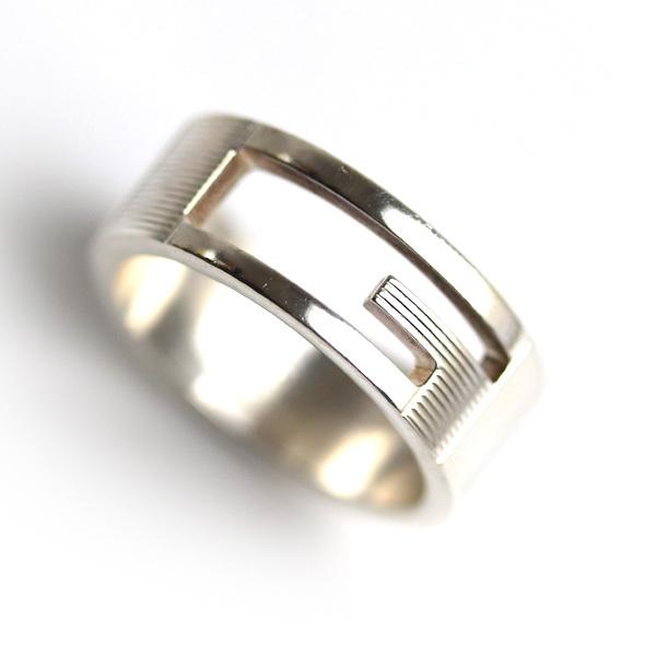 MR4524 GUCCI グッチ シルバー リング 指輪 サイズ16号 （刻印17）アクセサリー シルバー AG925 ブランテッドGリング  032660 /中古