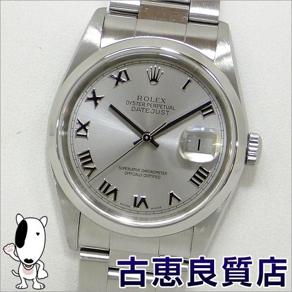 ROLEX デイトジャスト メンズ グレーローマン 腕時計 自動巻き 16200 D051***（hon）