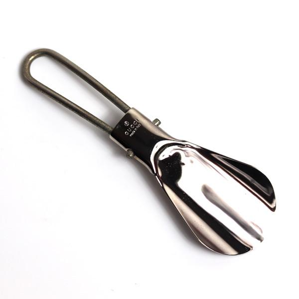 GUCCI グッチ 靴べら 折りたたみ レザーケース付き シルバー シューホーン/中古