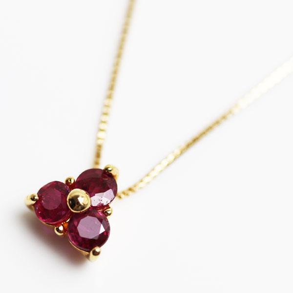 MN4035 K18 イエローゴールド ネックレス ルビーネックレス 1.5g 40cm  