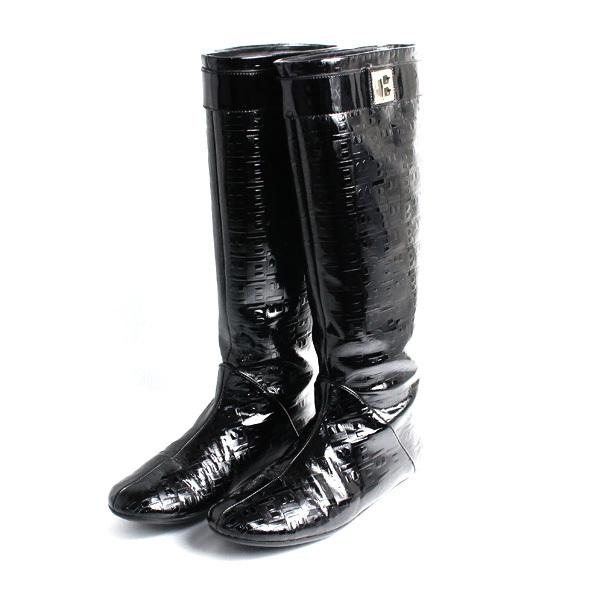 BALLY バリー レインブーツ ロングブーツ エナメル ブラック 表記 
