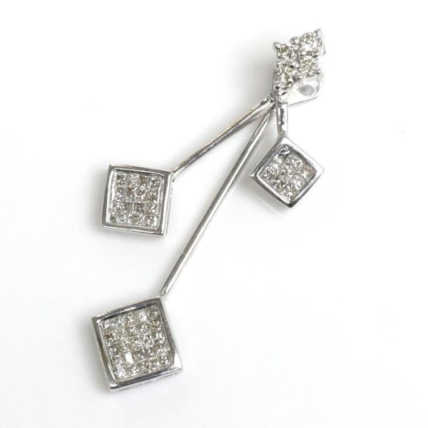 K18WG ホワイトゴールド スウィング ペンダントトップ ダイヤモンド  